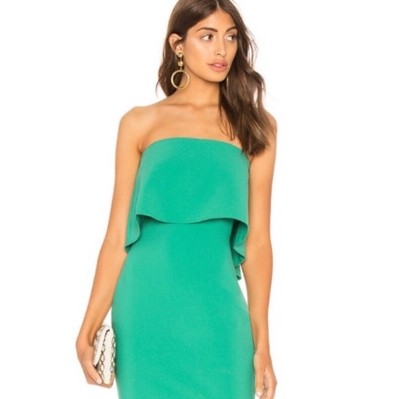 Likely Dresses & Skirts - Revolve Likely Teal Ruffle Strapless Driggs Dress